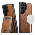 SUTENI Wireless Charging Faux Leather Magnet Card Holder Stand Picture frame Phone Case For Samsung Galaxy S26 Ultra S25 Plus