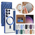 Leather Flip Case for Samsung Galaxy S25 S24 S22 S23 Plus Ultra S25U Card Holder Magnetic Camera Protection Phone Cover