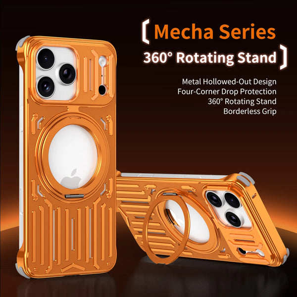 Heat Dissipation Rotating Stand for Magsafe Phone Case for IPhone 17AIR Pro Max 16 15 Pro Metal Mechanical Arm Hollow Out Funda