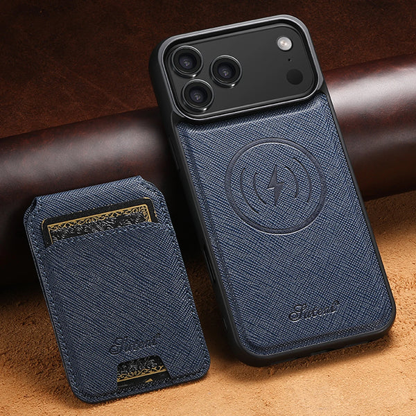 SUTENI Wireless Charging Phone Case Magnet Card Holder Photo Frame Bag Faux Leather For iPhone 17 Pro Max 16 Plus 15 14 13 12