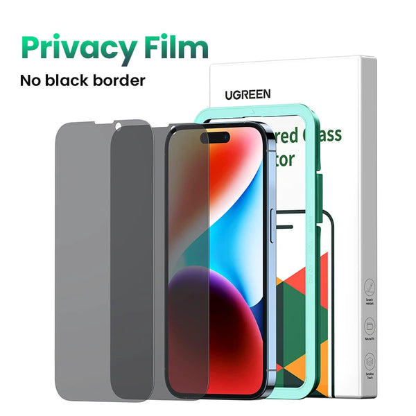 UGREEN for iPhone 16 15 14 13 12 Pro Max Screen Protector for iPhone 16 Plus Tempered Glass for iPhone 15 XR Glass 9D Films