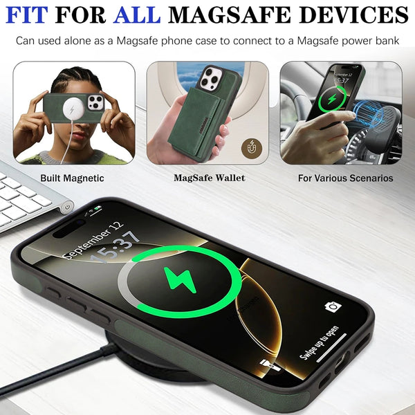 Magnetic Leather Wallet Case for iphone 16 Promax 17 Air 15 Pro Max 14 Plus 13 PM 12 Wallet 7 Cards Slots holder phone Cover