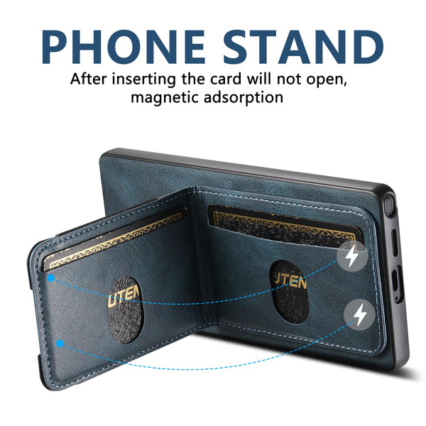SUTENI Card Holder Phone Case Luxury Faux Leather Stand For Samsung S26 Ultra S25 Plus S24 S23 S22 Note20