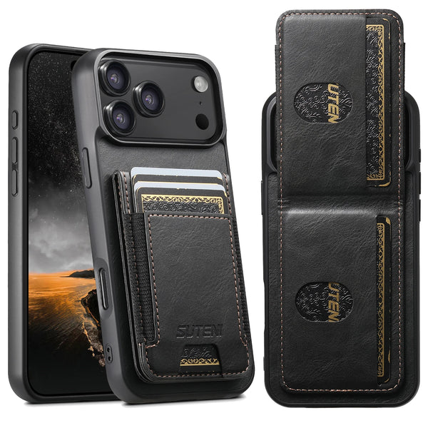 SUTENI Leather Luxury Wallet Kickstand Card Holder Protective Cover For iPhone 17 16 15 14 13 12 11 Pro Plus X Xs XR Max Case