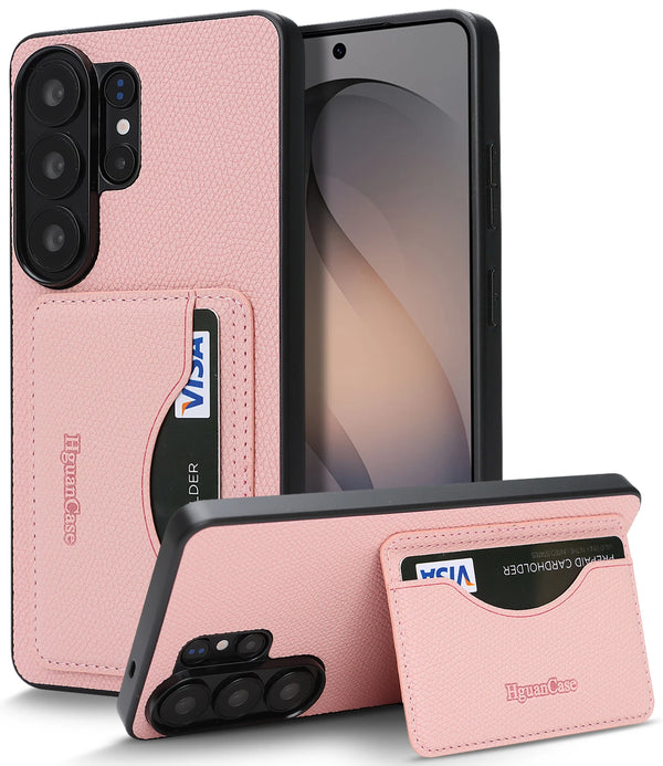 Card Slots Leather Case for Samsung Galaxy S26 Ultra S25 Plus S24 S23 S26U S25U S24U S23U Cards Holder Kickstand Phone Cover