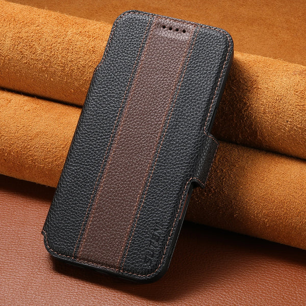 SUTENI Faux Leather Wireless Charging Card Holder Stand Wallet Magnetic Flip Cover Phone Case For iPhone 17 Pro Max 16 15 14 13
