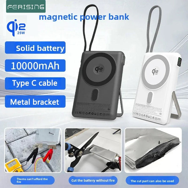 Qi2.2 25W Wireless + PD30W Power Bank 10000mAh with MagSafe, Fast Charging Battery Pack, Charger for iPhone 17/16, Samsung S26