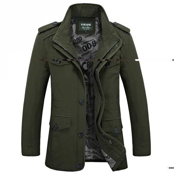 High Quality Men's Casual Jacket 6XL Male Windbreaker Oversized Cotton Classic Jackets Men Clothing Trench Coat A4F5806