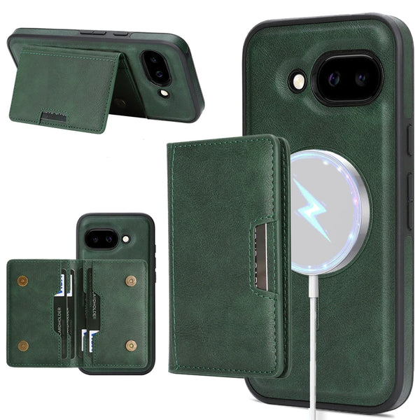 2 in 1 Magnetic Leather Case for Google Pixel 9 10 Pro 9A 9pro 10Pro XL Card Slots Cards Holder Wireless Charging Phone Cover