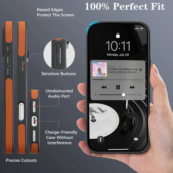 Carbon Fiber Pattern Magsafe Phone Case For Iphone 17 Air 16 Promax 15 Pro Max 14 Plus 13 12 16e Wrieless Charging Phone Cover