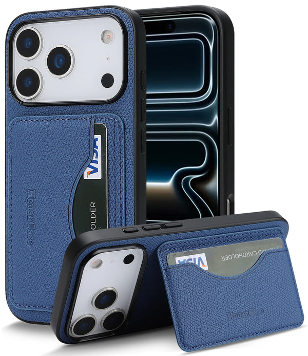 Leather Phone Case for Iphone 17 Promax 16 Pro Max 15 Plus 14 PM 13 12 17e 16e iphone17 Card Slots Holder Kickstand Phone Cover