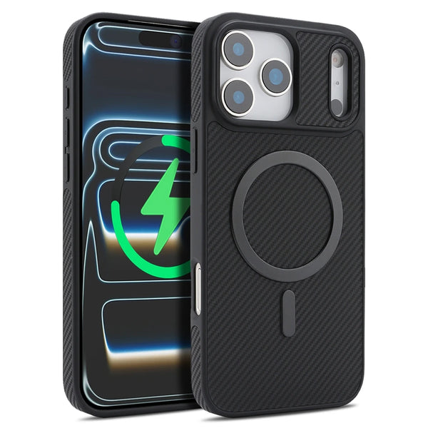 Carbon Fiber Pattern Magsafe Phone Case For Iphone 17 Air 16 Promax 15 Pro Max 14 Plus 13 12 16e Wrieless Charging Phone Cover