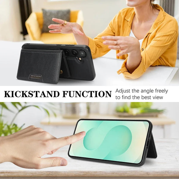 2 in 1 Magnetic Leather Case for Samsung Galaxy A16 A15 A14 A56 A55 A54 A53 A52 A36 A35 A34 4G 5G Cards Slots Bag Phone Cover