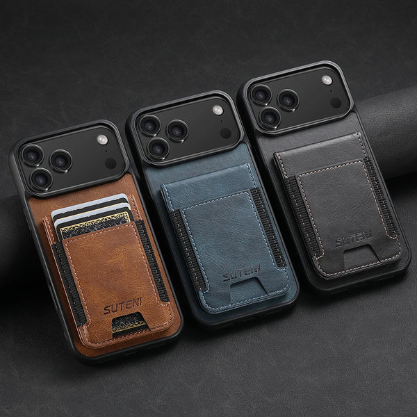 SUTENI Leather Luxury Wallet Kickstand Card Holder Protective Cover For iPhone 17 16 15 14 13 12 11 Pro Plus X Xs XR Max Case