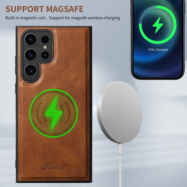 Wallet Phone Case Card Holder Leather Magnetic Pocket Cover Magsafe Wireless charging For Samsung Galaxy S26Ultra S25Plus S24