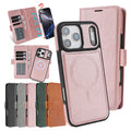 2 in 1 Leather Wallet Case For iPhone 17 Promax Air 16 Pro Max Plus iphone17 17pro PM Wireless Charging Card Slots Phone Cover