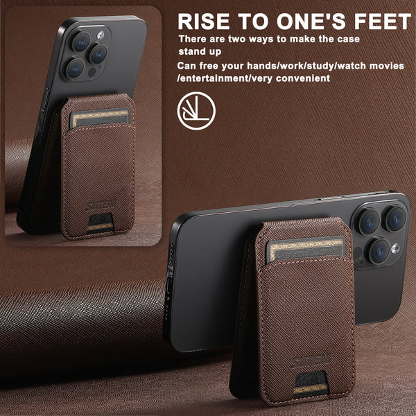 SUTENI Magnetic Card Holder Wallet Stand for Mobile Phone for iPhone for Samsung Galaxy for Google