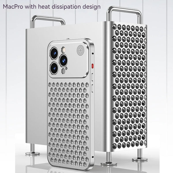 For iPhone 17 14 15 16 Pro Max Metal Heat Dissipation Phone Case Aluminum Alloy Aromatic Ultra-thin Shock-absorbing Back Cover