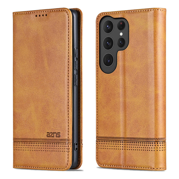 Flip Wallet Case For Samsung Galaxy S25 Ultra Edge S24 Plus S23 FE S22 S21 Cash Cards Slots Magnetic Closure Leather Phone Cover