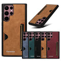 Leather Case for Samsung Galaxy S25 Edge Ultra S24 Plus Fe S23 S22 S21 S20 S25U S24U S23U Card Slots Carder Holder Phone Cover
