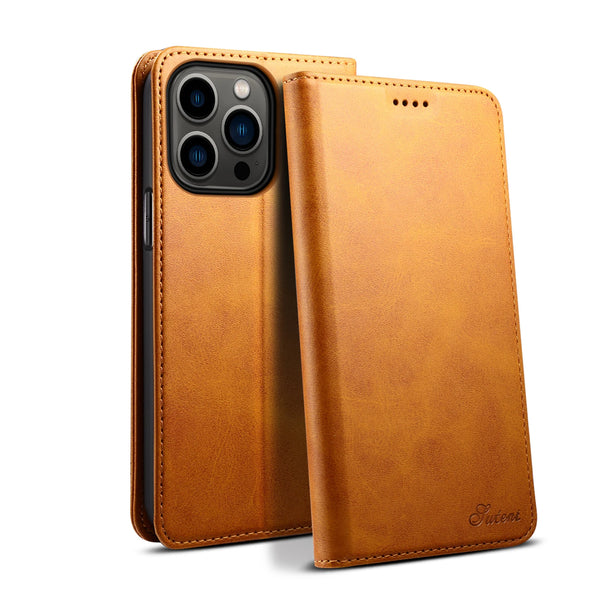 SUTENI Leather Wallet Phone Case Flip Cover Card Holder Bracket For iPhone 16 15 14 13 12 11 XR XS Pro Max Plus 7 8