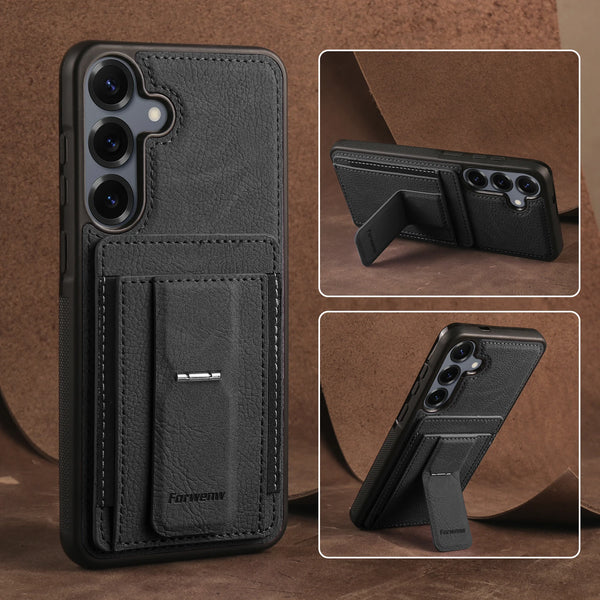Card Slots Phone Case for Samsung Galaxy Samsung Galaxy A15 A35 A55 A16 A36 A56 A17 4G 5G Kickstand Card Holder Phone Back Cover