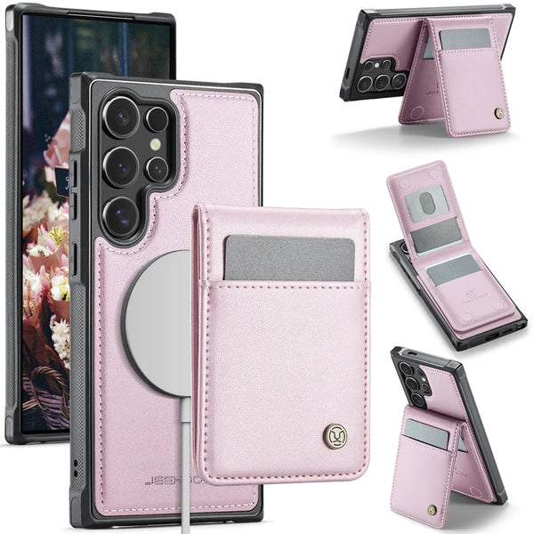 Magnetic Flip Leather Phone Case for Samsung Galaxy S26 Ultra S25 FE S24 Plus S23 S22 S21 Note 20 10 Magsafe Wallet Cards Cover