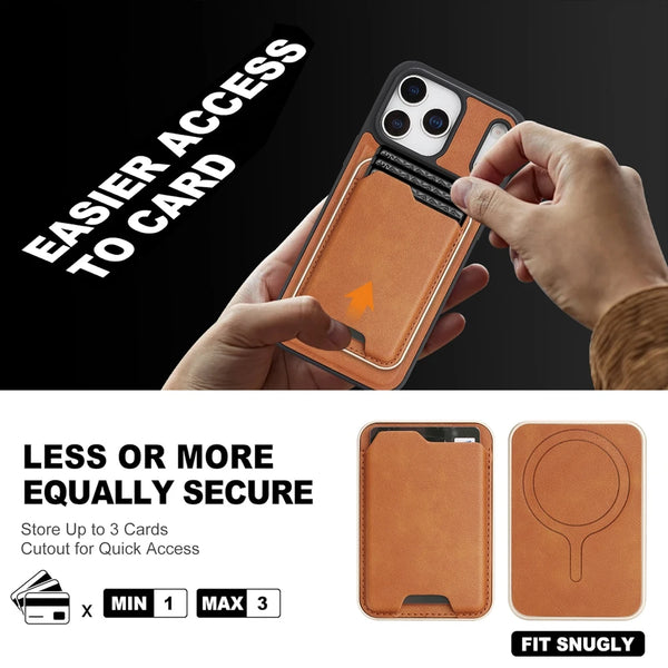 MagSafe Leather Case for IPhone 17 Air 16 Promax 15 Pro Max 14 Plus 13 PM 12 Magnetic Cards Holder Slots 2 IN 1 Phone Case