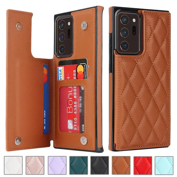 Magnetic Flip Leather Case for Samsung Galaxy S26 Ultra S25 FE S24 Plus S23 S22 S21 A16 A36 A56 Double Button Wallet Cards Cover