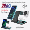 2025 Multifunction 3 in 1 Folding Wireless Chargers Station for iPhone 12/13/14/15/16/17 Pro Max Samsung Xiaomi Fast Charging