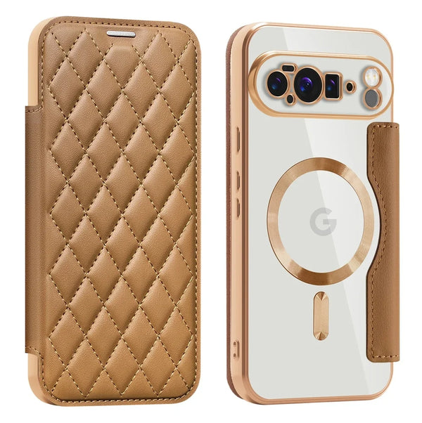 Wireless Charging Flip Leather Case for Google Pixel 7A 8A 9 10 Pro 9A XL Pixel10 Magnetic Card Slots Cards Holder Phone Cover