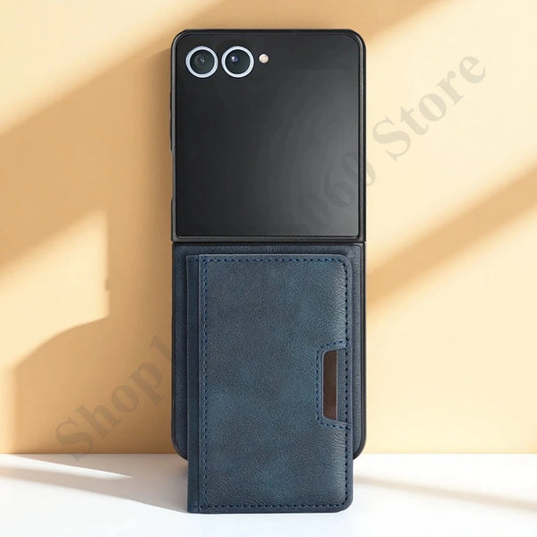 2 in 1 Leather Case For Samsung Galaxy Z Flip 7 6 5 4 3 Flip7 Fe Flip6 Flip5 Flip4 Flip3 Magnetic Wireless Charging Phone Cover