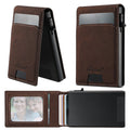SUTENI Magnetic Card Holder Wallet Leather Holder Bracket Wallet For Men Pressing the Button Automatically Ejects the Card