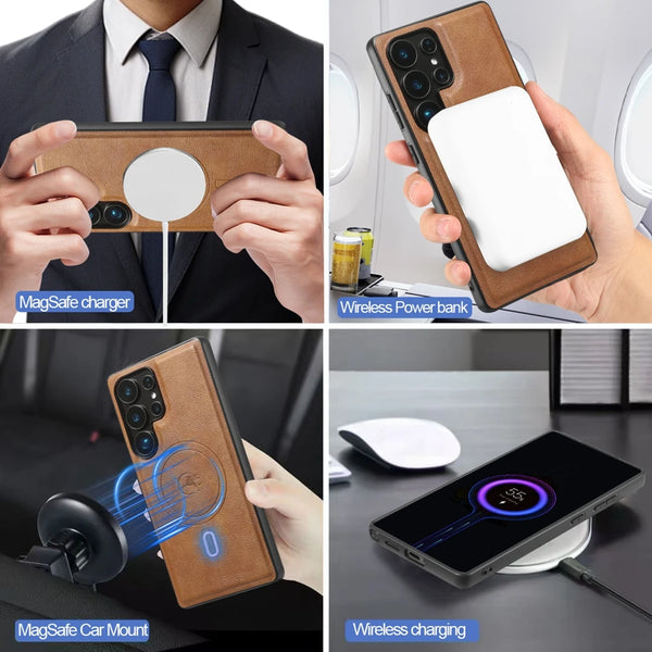 2 in 1 Magnetic Leather Case For Samsung Galaxy S25 + S25Edge S24 Ultra S23 Plus S25U S24U S23U 7 Card Slots Holder Phone Cover