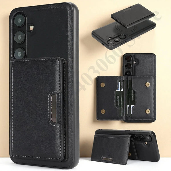 2 in 1 Leather Case for Samsung Galaxy A14 A15 A16 A17 A26 A34 A35 A36 A37 A52 A53 A54 A55 A56 A57 4G 5G Cards slots Phone Cover