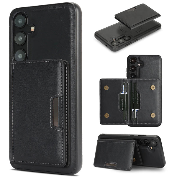 2 in 1 Leather Case For Samsung Galaxy A14 A15 A16 A17 A26 A34 A35 A36 A52 A53 A54 A55 4G 5G Magnetic Card Slots Phone Cover