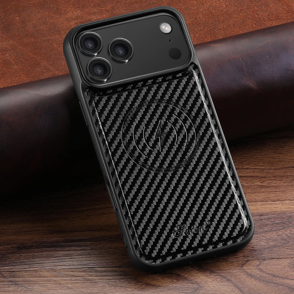 SUTENI Luxury Faux Leather Phone Case Wireless Charging Magnet Grid Texture For iPhone 17 Pro Max 16 Plus 15 14 13 12