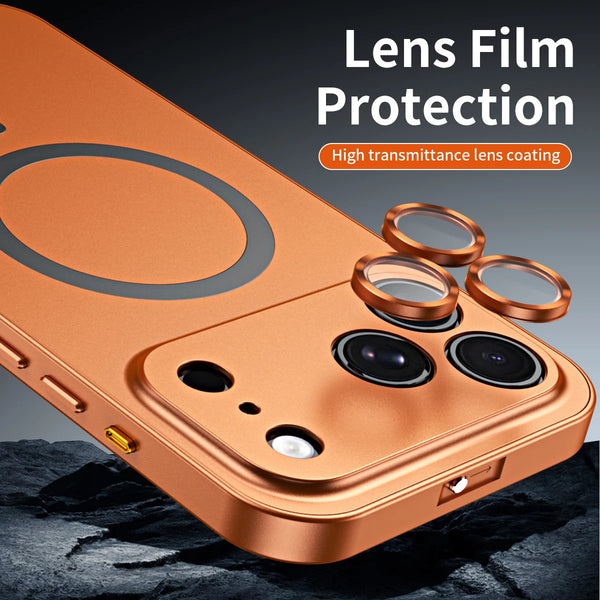 Luxury Aluminum Metal Frame Magsafe Phone Case For iPhone 17 Air 16 15 14 13 12 Pro Max Plus Magnetic Charge Shockproof PC Cover