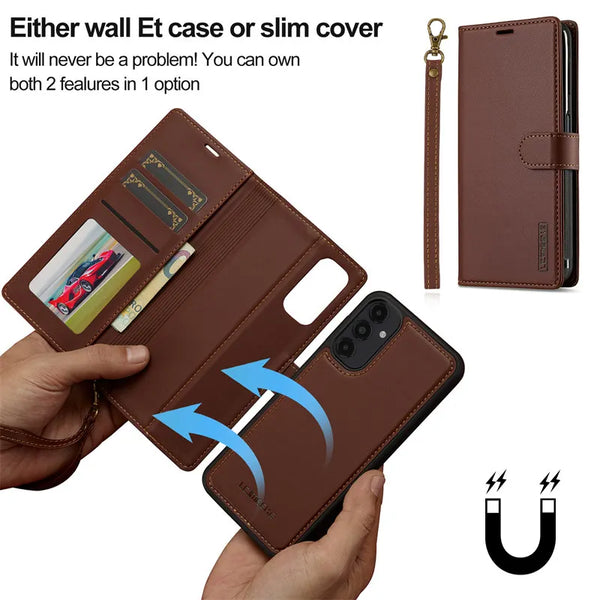 Magnetic Flip Leather Phone Case for Samsung Galaxy A17 5G A37 A57 A56 A36 A16 A55 A35 A15 A54 A14 S26 S25 FE Wallet Cards Cover