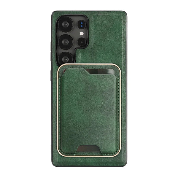 2 in 1 Magnetic Leather Case for Samsung S25 Ultra Edge S24 Plug 23 S25Ultra S25U S24U S23U 5G Thin Cards Slots Bag Phone Cover
