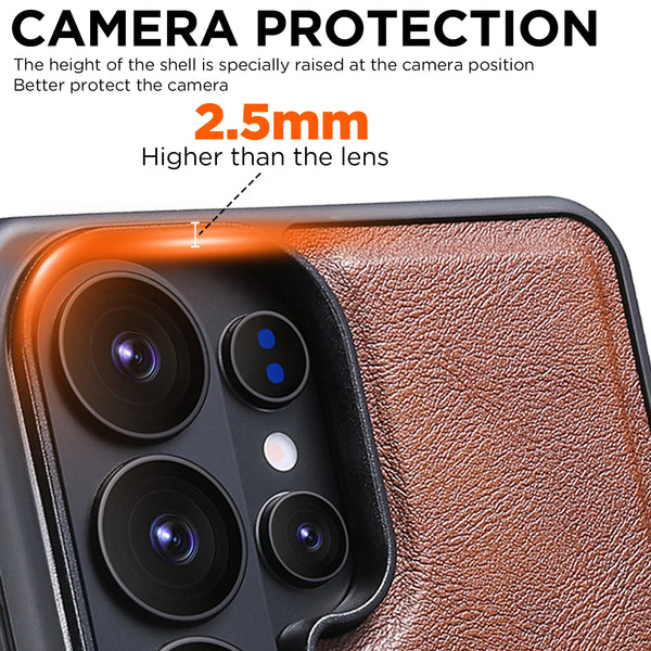 SUTENI Frosted Feel Faux Leather Magnet Wireless Charging Phone Case  For Samsung Galaxy S26 Ultra S25 S24 S23 S22