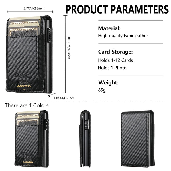 SUTENI Faux Leather For Men Wallet Card Slot Wallet Flip Cover Card Box Pressing The Button Automatically Ejects The Card