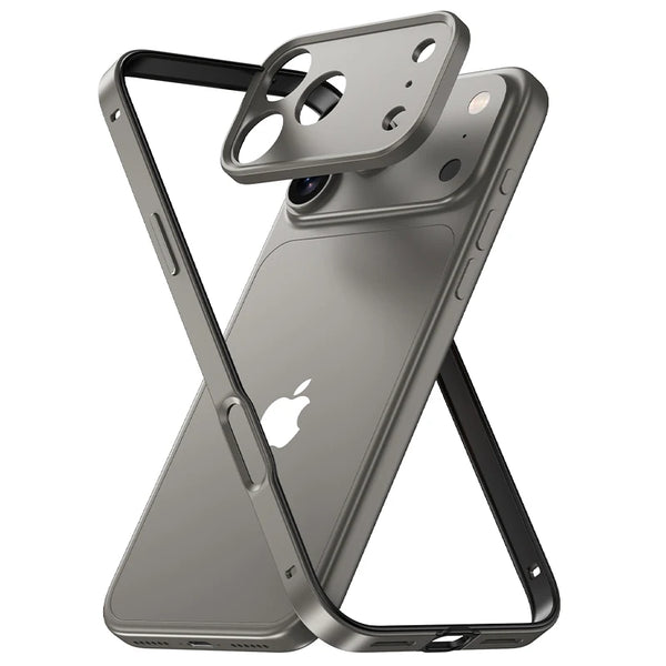Aluminum Alloy Phone Frame Case For iPhone 17 Air 16 15 14 13 Pro Max Plus Metal Camera Lens Protect Silicone Shockproof Bumper