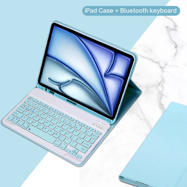 Keyboard Case For iPad Air 11 M2 2024/M3 2025/M4 2026,Folio Cover With Pencil Holder For iPad Air 4 5 10.9'' Air 6th 7th 8th Gen