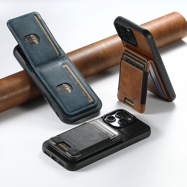 SUTENI Card Holder Phone Case Luxury Faux Leather Stand For iPhone 17 Pro Max 16 Plus 15 14 13 12