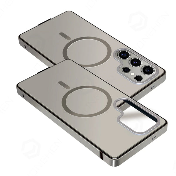 Magnetic Aluminum Metal Frame Case For Samsung Galaxy S25 S26 Ultra S26ultra 5G Hybrid Bumper Alloy Protective Cover For Magsafe