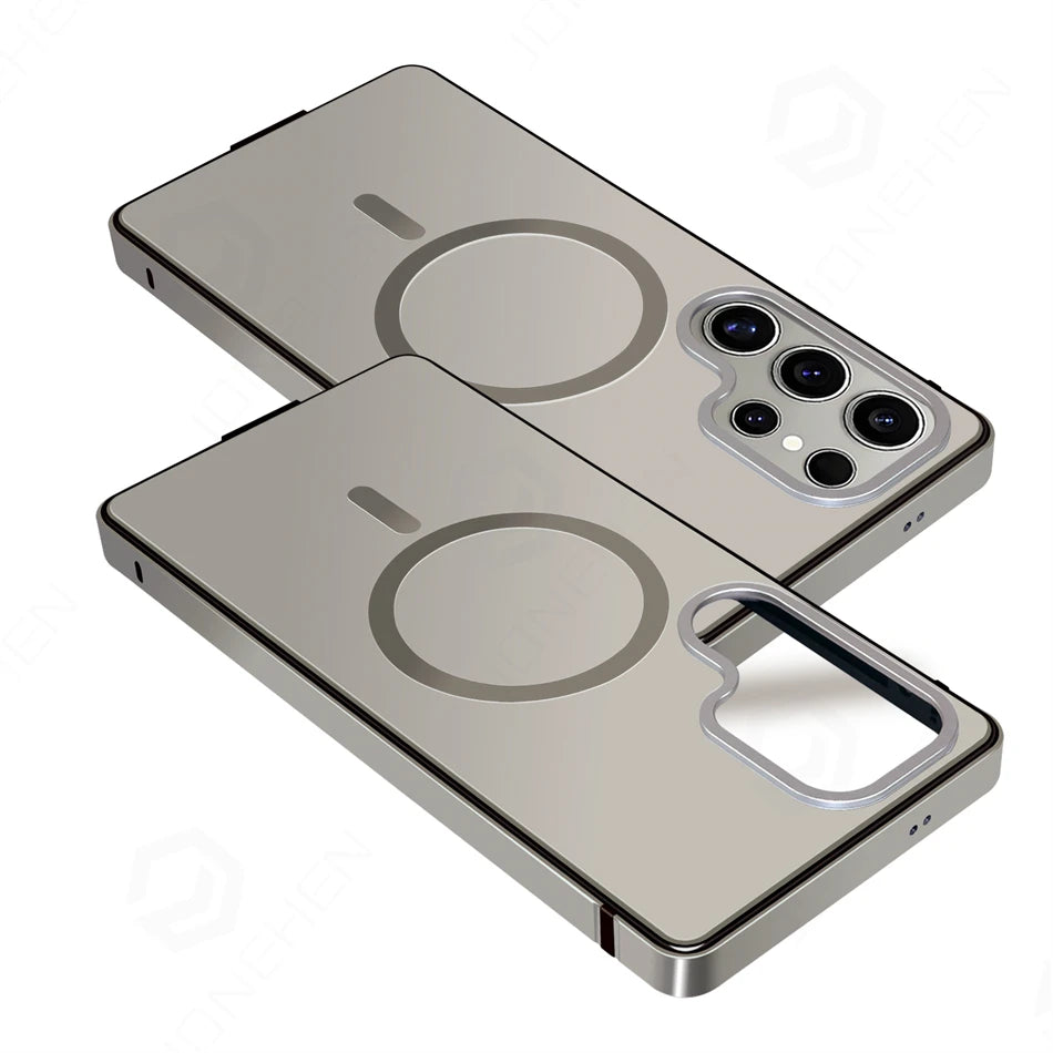 Magnetic Aluminum Metal Frame Case For Samsung Galaxy S25 S26 Ultra S26ultra 5G Hybrid Bumper Alloy Protective Cover For Magsafe