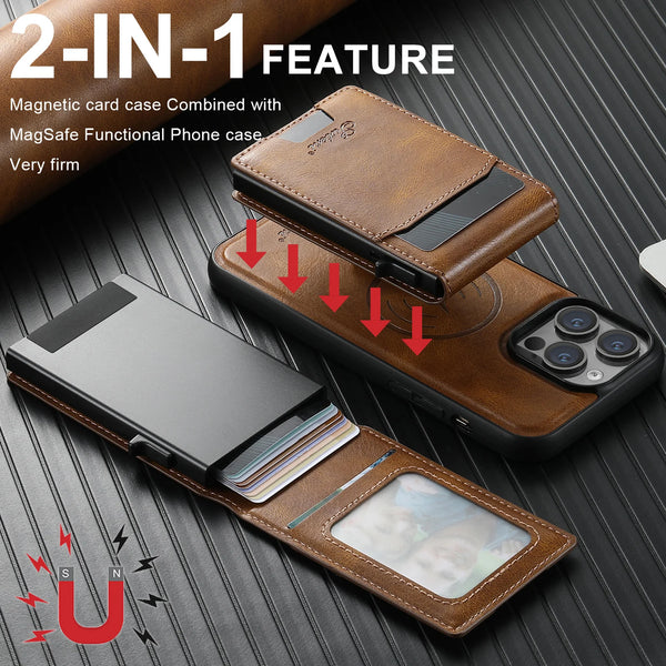 SUTENI Wallet For Men Phone Case Card Holder Leather Magnetic Pocket Cover Wireless Charging For iPhone 12 13 14 16ProMax 15Plus