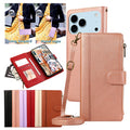 Crossbody Leather Case for iphone 17 Promax Air 16 Pro Max 15 Plus 14 13 12 iphone17 Iphone16 Card Slots Wallet Phone Cover