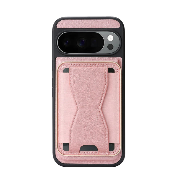 2 in 1 Leather Case For Google Pixel 9 9A 9Pro 10 Pro 10Pro XL Wireless Charging Cards Slots Holder Kickstand Phone Cover